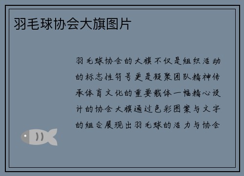 羽毛球协会大旗图片